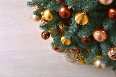 İmzanız için boş alan ile Chistmas ağaç arka plan