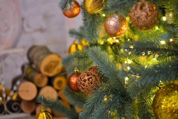 Natal e Ano Novo fundo interior — Fotografia de Stock