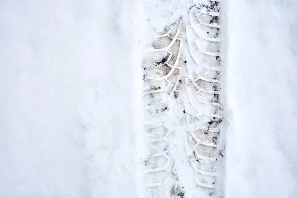 Reifenspur Auf Schnee — Stockfoto