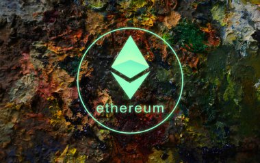 Ethereum Kripto para birimi. Ethereum para kavramı sanat.
