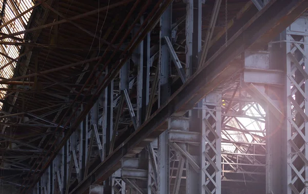 Fondo Del Interior Planta Abandonada Metalúrgica — Foto de Stock