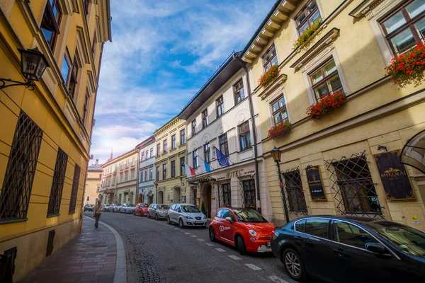 Krakkó Lengyelország 2019 Október Narrow Krakow Old Street — Stock Fotó