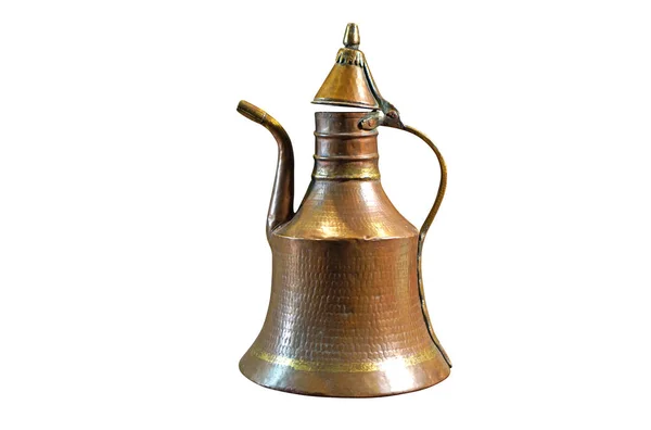 Old Copper Jug Isolated White — Stockfoto