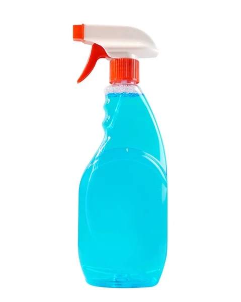 Μπουκάλι Ψεκασμού Για Καθαρισμό Γυαλιού Μονωμένο Λευκό — Φωτογραφία Αρχείου
