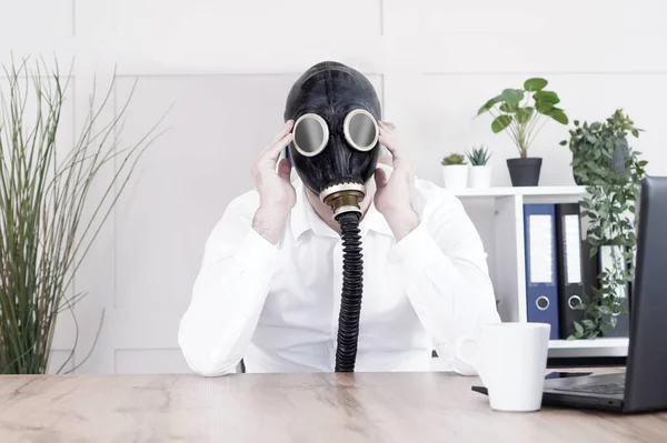 Quarantine and business impacts concept with sad businessman — Stock Photo, Image