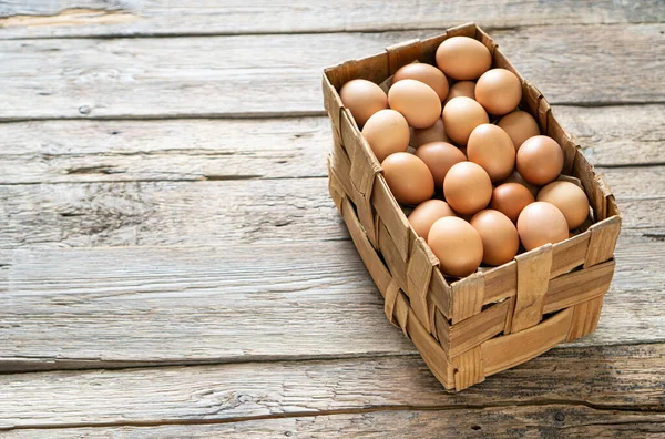 Farm homemade chicken eggs background — Stock Photo, Image