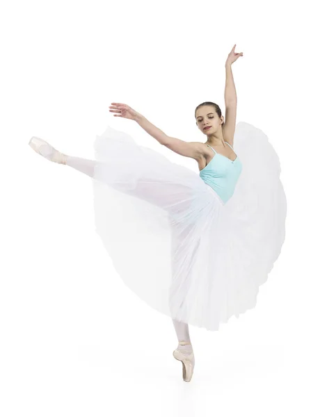 Young smiling girl is dancing ballet. — Stock Photo, Image