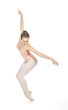 Genç, bale dans gülümseyen kız. 