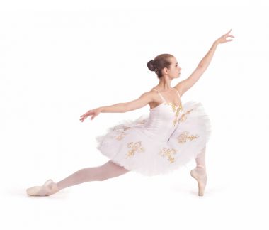 Balerin olarak beyaz tutu.