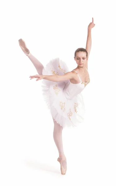 Ballerine en tutu blanc . — Photo