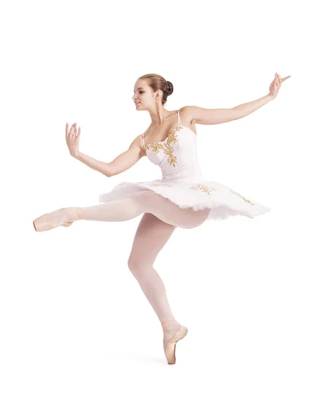 Ballerina i vitt tutu. — Stockfoto