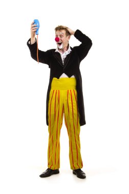 Komik bir tabir ile mutlu bir palyaço.