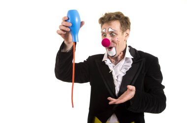 Komik bir tabir ile mutlu bir palyaço.