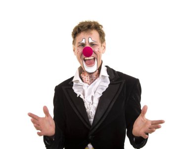 Komik bir tabir ile mutlu bir palyaço.