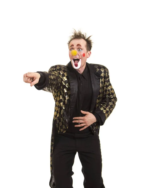 Szczęśliwy clown z wyrażenie zabawny. — Zdjęcie stockowe