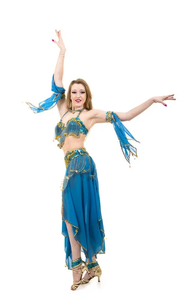 Atrakcyjna dziewczyna taniec belly dancer. — Zdjęcie stockowe