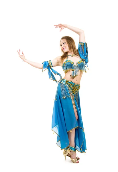 Atrakcyjna dziewczyna taniec belly dancer. — Zdjęcie stockowe