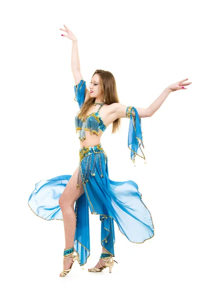 Atrakcyjna dziewczyna taniec belly dancer. — Zdjęcie stockowe