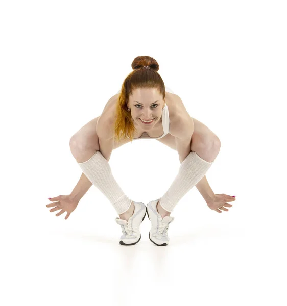 Young woman is engaged in fitness and yoga. Stock Image