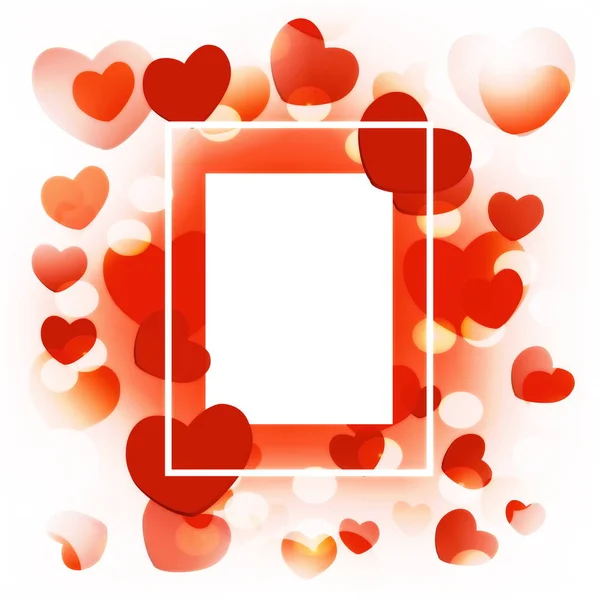 Greeting card red hearts — Stock Photo, Image