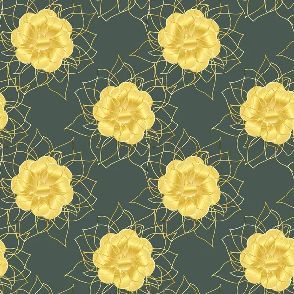 sorunsuz dekoratif çiçek desenli altın çiçek