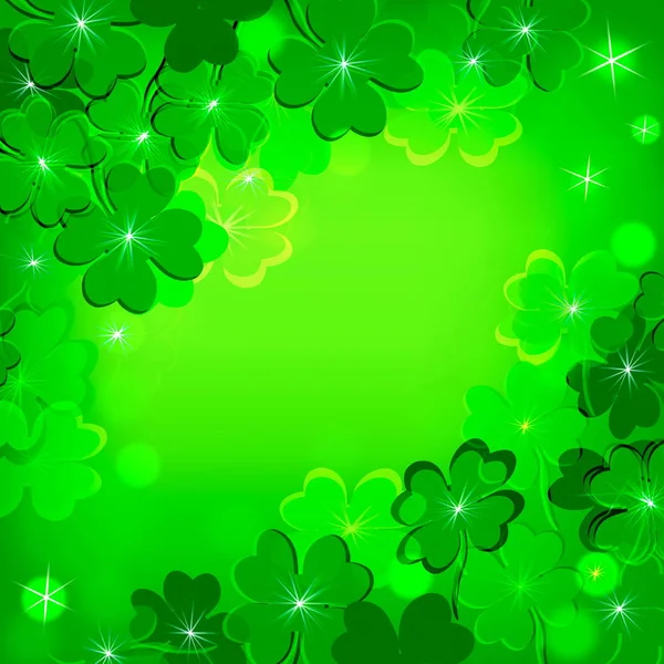 Зеленый Фон Клевером День Святого Патрика Открытки — стоковое фото