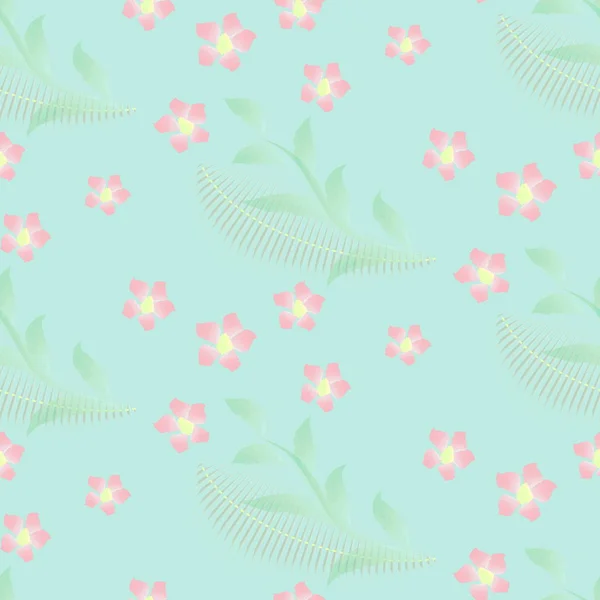 Seamless Decorative Pattern Illustration Plants Flowers Background Texture Wallpaper Fabric — Stock Photo, Image