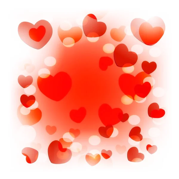 Tarjeta de felicitación corazones rojos —  Fotos de Stock