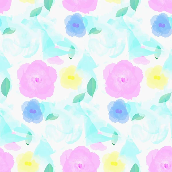 Seamless Decorative Pattern Illustration Plants Flowers Background Texture Wallpaper Fabric — Stock Photo, Image