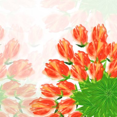 Dekoratif çiçek desenli tebrik kartı