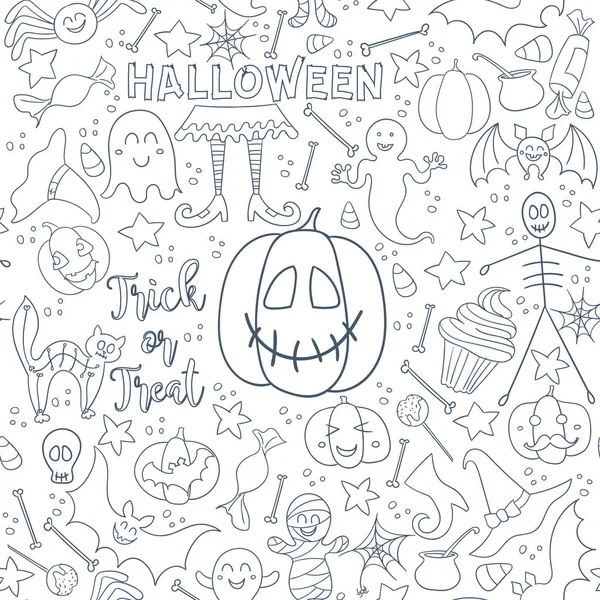 Beyaz Cadılar Bayramı vektör Dikişsiz desen. Sonsuz çizgi doku duvar kağıdı, web sayfası arka planı, ambalaj kağıdı, tekstil baskı için. Düz stil.