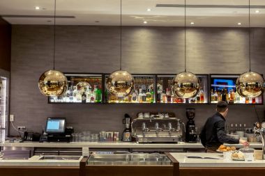 Profesyonel mutfak, görünümü sayacı, paslanmaz çelik. Bokeh .