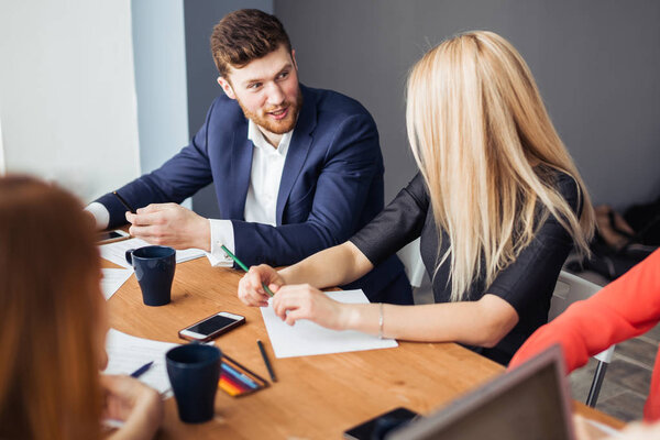 Business People Meeting Communication Discussion Working Office Concept