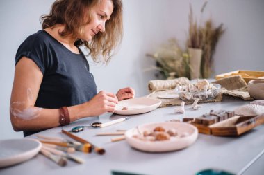 Dekorasyon, kil kase yazar çanak çömlek yapımı
