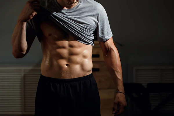 Strong Athletic Man Fitness Model Torso showing six pack abs — Stock Photo, Image