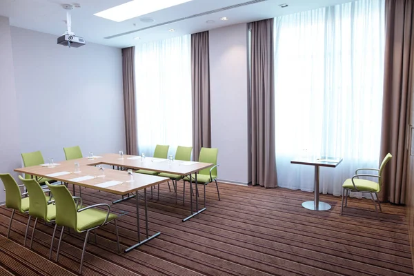 empty bright office room with modern furniture