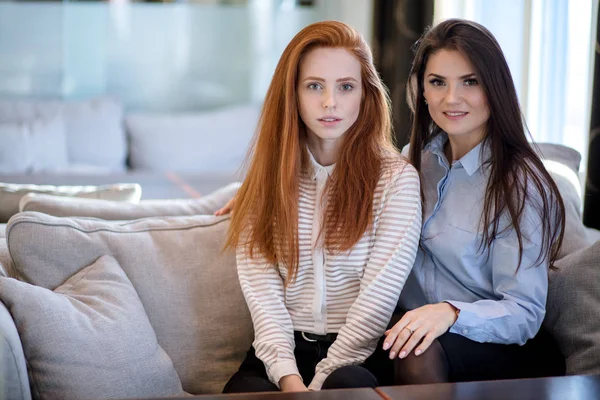 Portraits of beautiful women with long hair — Stock Photo, Image