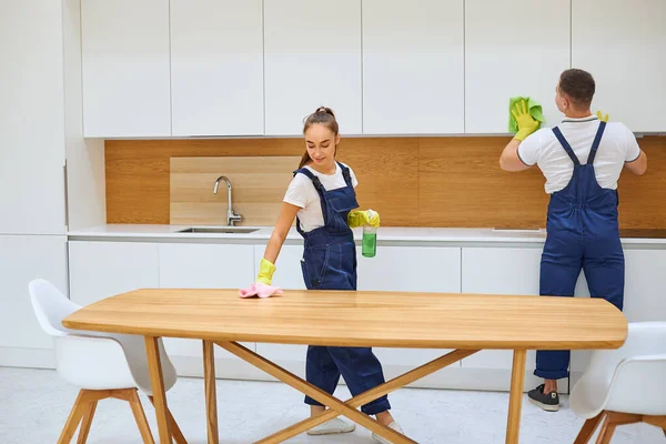 Энергичные чистящие средства на кухне — стоковое фото