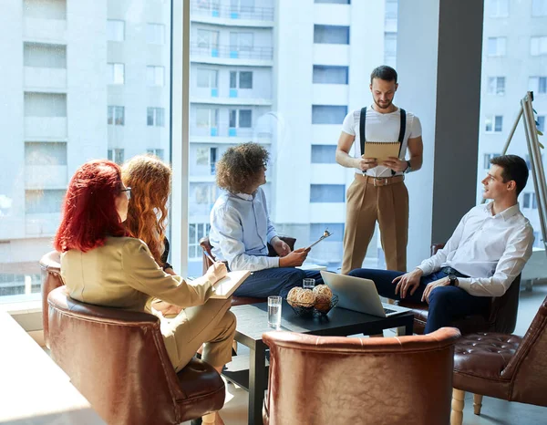 A group of caucasian people at the business conference — Stock Photo, Image