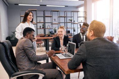 Positive meeting of successful busines people