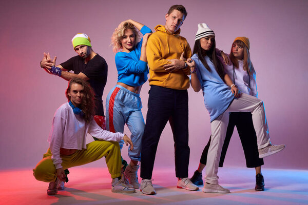 Group of modern hip hop dancers
