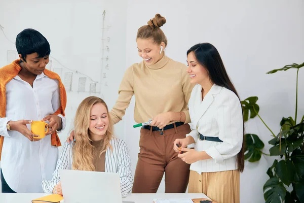 Young business people gathered to work — Stock Photo, Image
