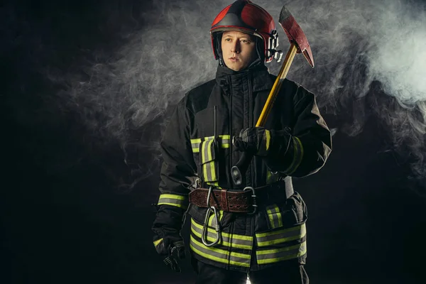 photo of man fireman in helmet