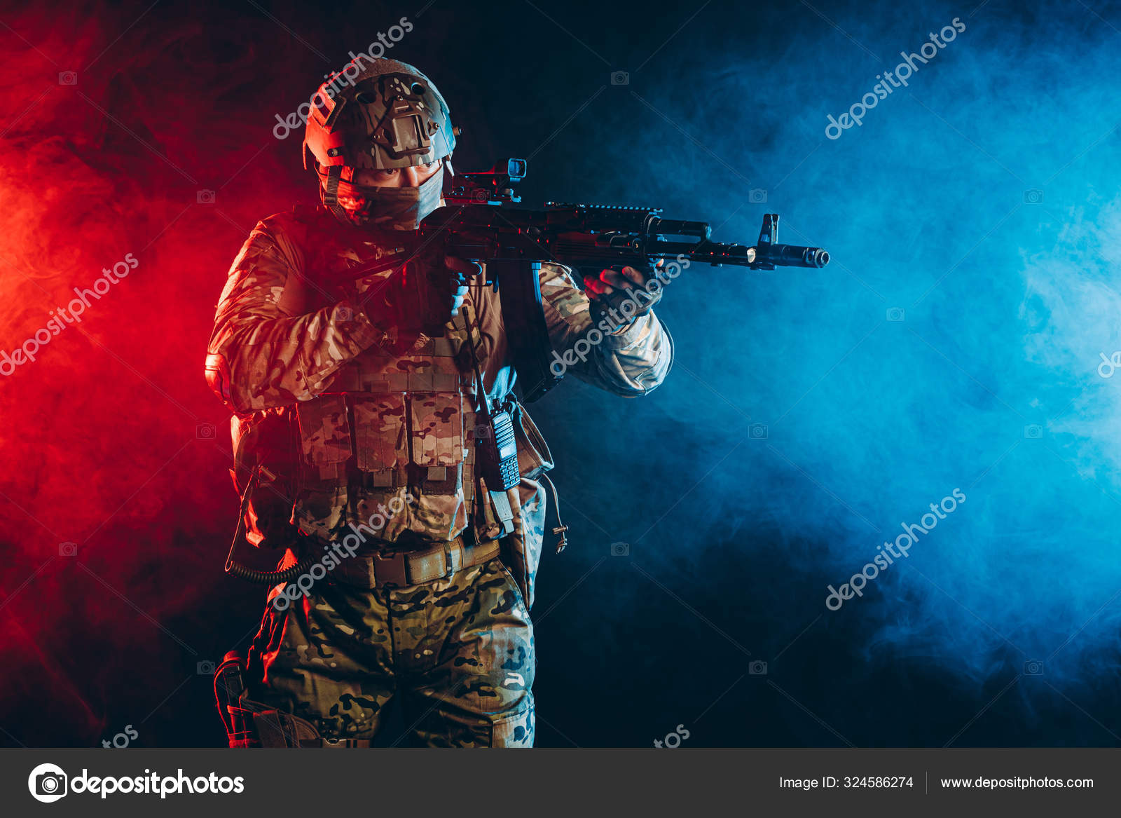 Paintball Sniper Ready For Shooting Stock Photo - Download Image