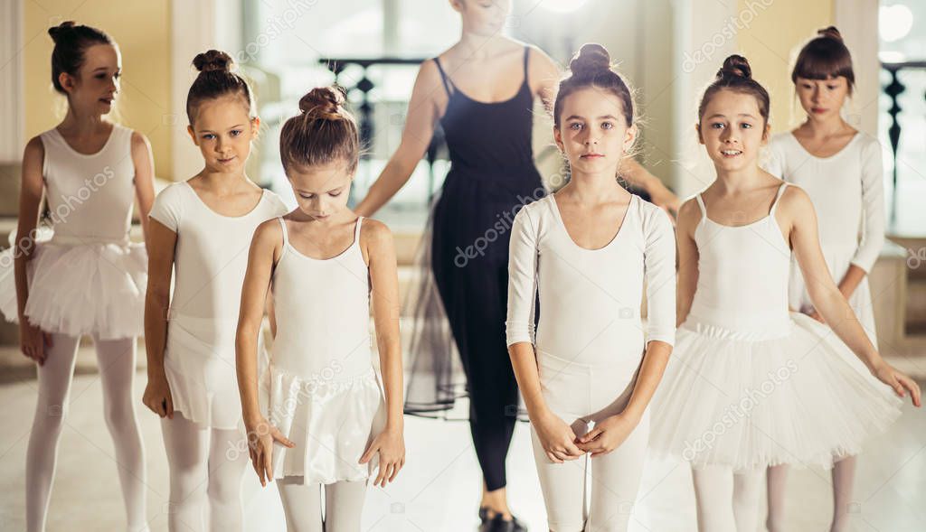little ballerinas girls ready to preform classic dance