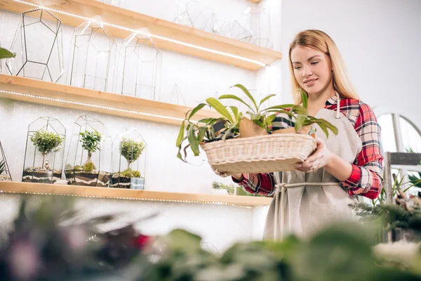 Attraktiv trädgårdsmästare på jobbet — Stockfoto