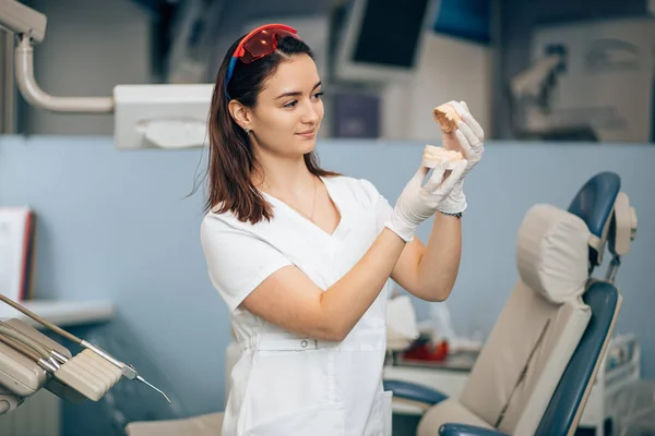 Attractive dentist in clinic — Stock Photo, Image