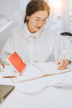 positive professional designer at work