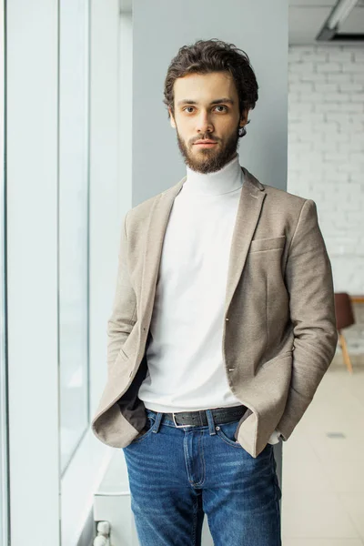 Portrait of young personable man in tuxedo — 스톡 사진