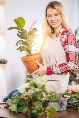 beautiful lover of plants and flowers